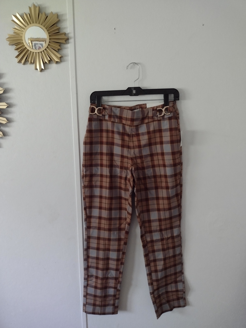 Cato Mid Rise Slim Plaid Pants Size 6